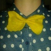 yellow bow tie, handmade by Woolgatherer