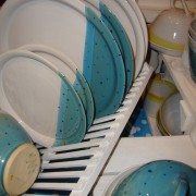 turquoise polka plates